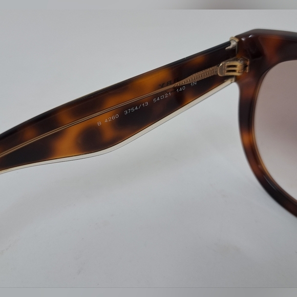 NWT Burberry Sunglasses Dark Havana  Brown Gradient Round B4260 54-21-140 2N - Picture 4 of 16